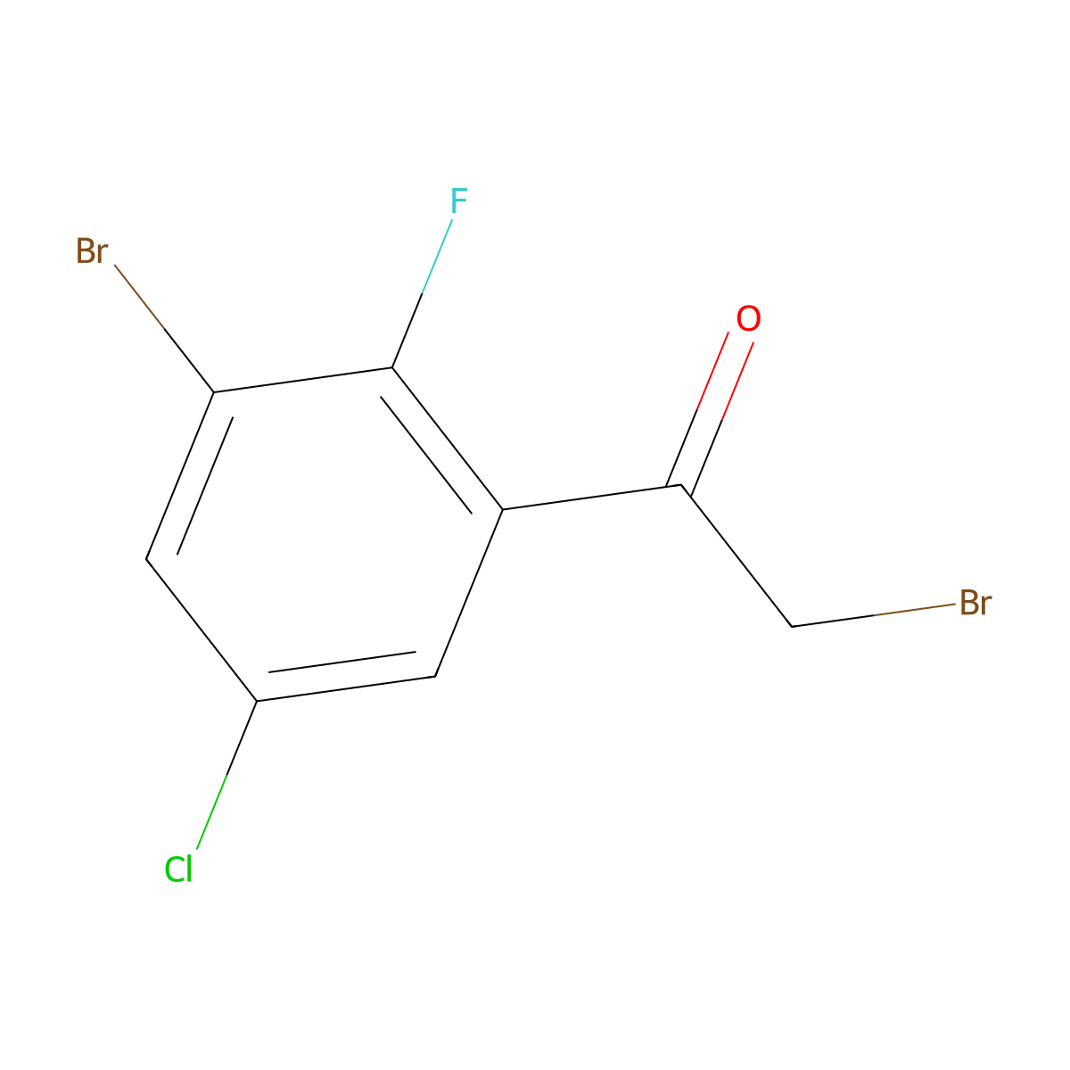 3'-Bromo-5'-chloro-2'-fluorophenacyl bromide molecular structure, CAS 1804382-39-5