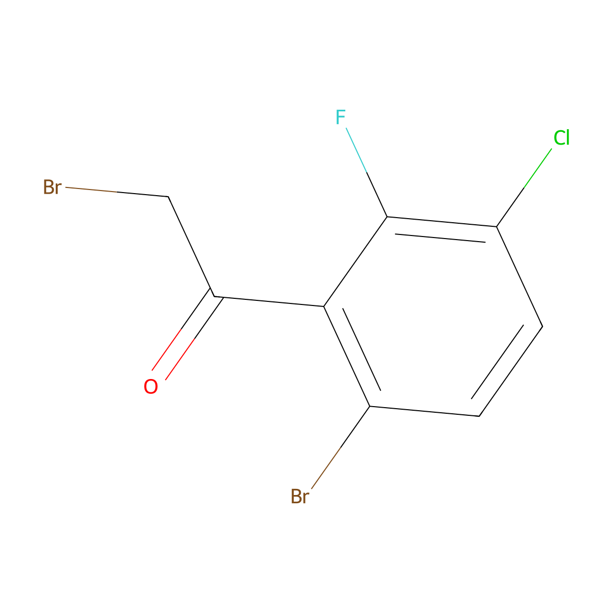 6-Bromo-3-chloro-2-fluorophenacyl bromide molecular structure, CAS 1804382-46-4