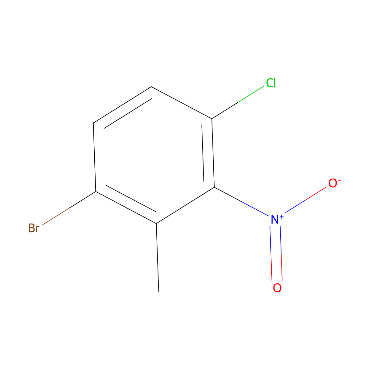 1-Bromo-4-chloro-2-methyl-3-nitrobenzene molecular structure, CAS 1804383-61-6