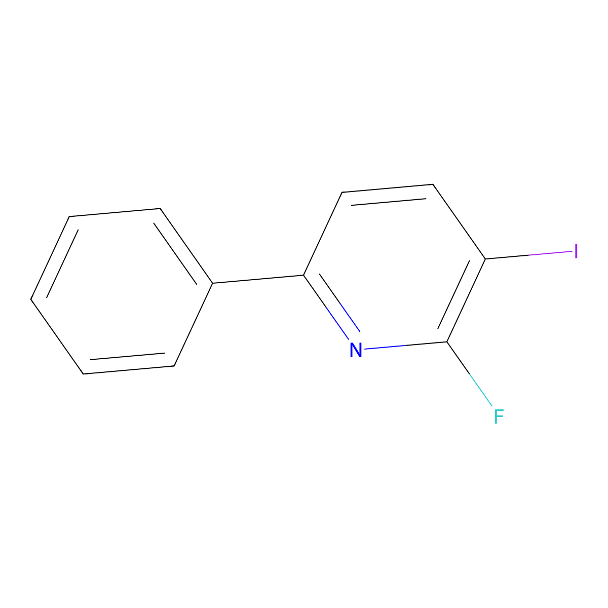 2-Fluoro-3-iodo-6-phenylpyridine molecular structure, CAS 1804383-66-1