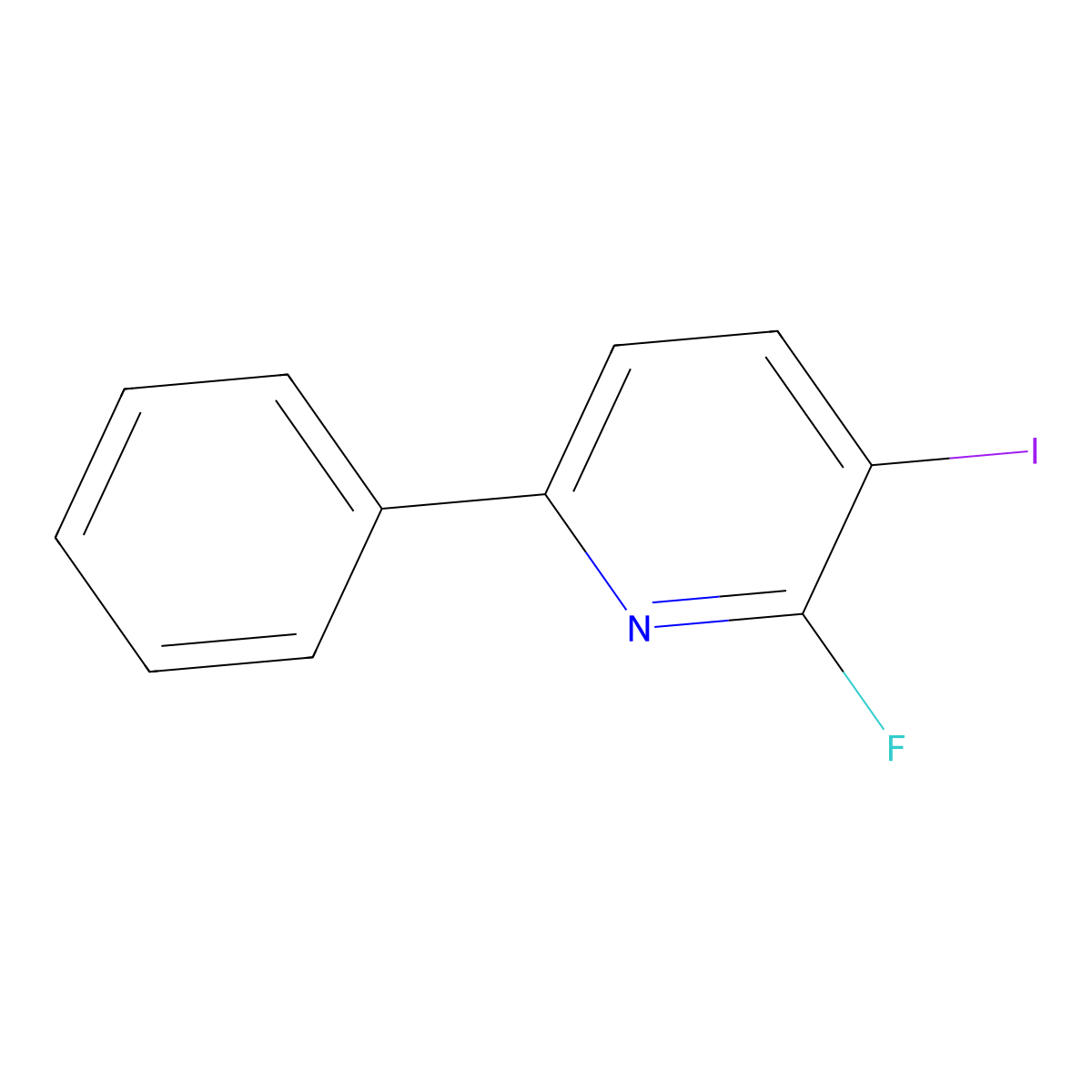 2-Fluoro-3-iodo-6-phenylpyridine molecular structure, CAS 1804383-66-1