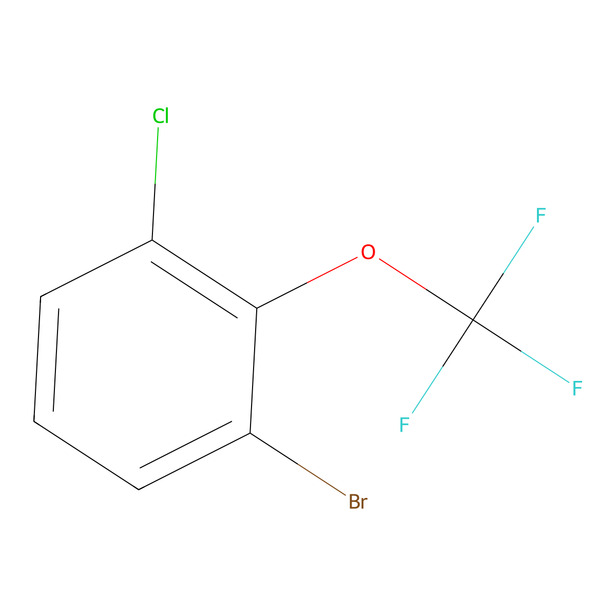 1-Bromo-3-chloro-2-(trifluoromethoxy)benzene molecular structure, CAS 1804384-38-0