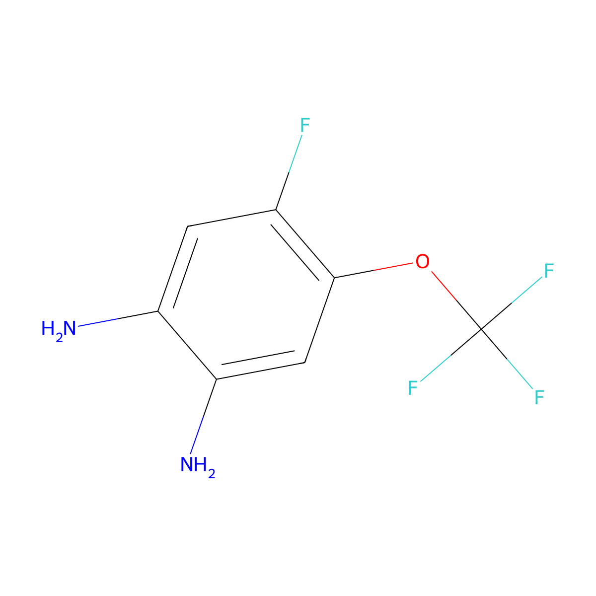 4-Fluoro-5-(trifluoromethoxy)benzene-1,2-diamine molecular structure, CAS 1804386-40-0