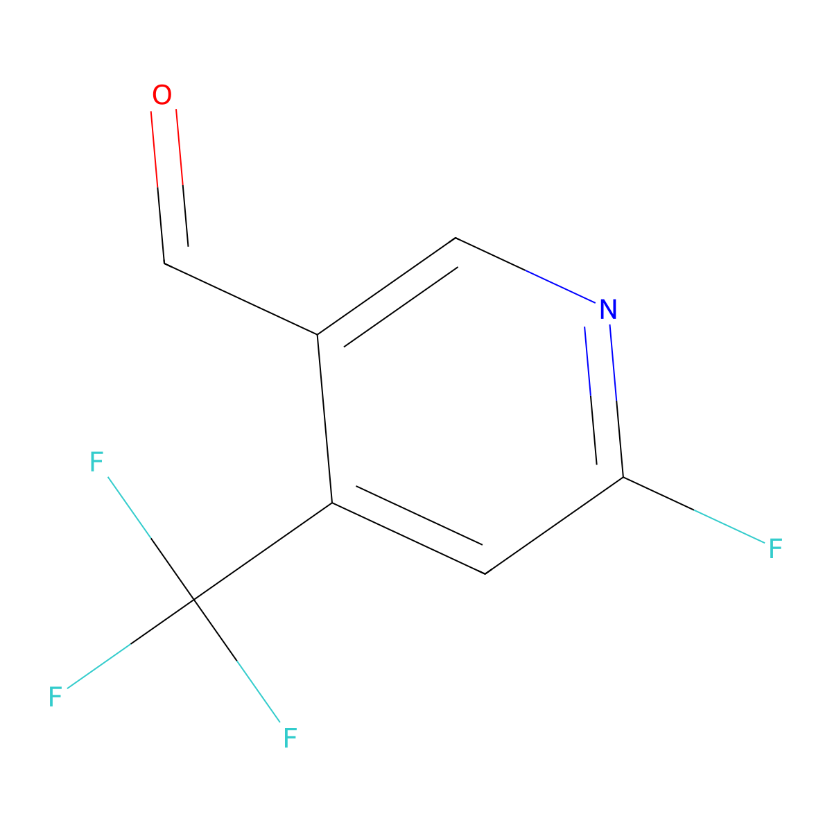 6-Fluoro-4-(trifluoromethyl)nicotinaldehyde molecular structure, CAS 1804387-06-1