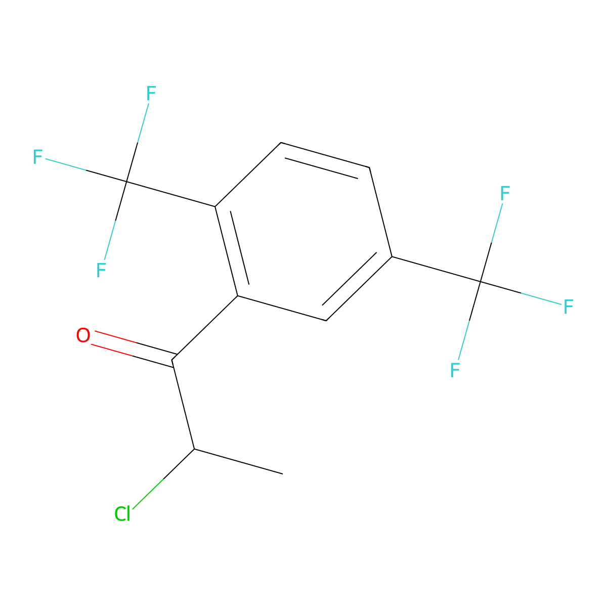1-(2,5-Bis(trifluoromethyl)phenyl)-2-chloropropan-1-one molecular structure, CAS 1804397-29-2