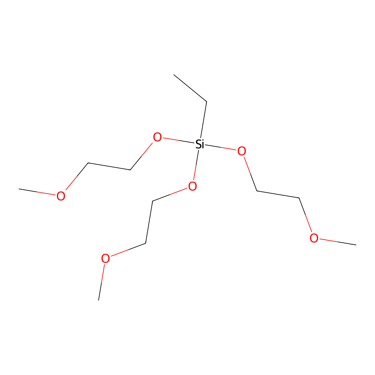 6-Ethyl-6-(2-methoxyethoxy)-2,5,7,10-tetraoxa-6-silaundecane molecular structure, CAS 18044-51-4