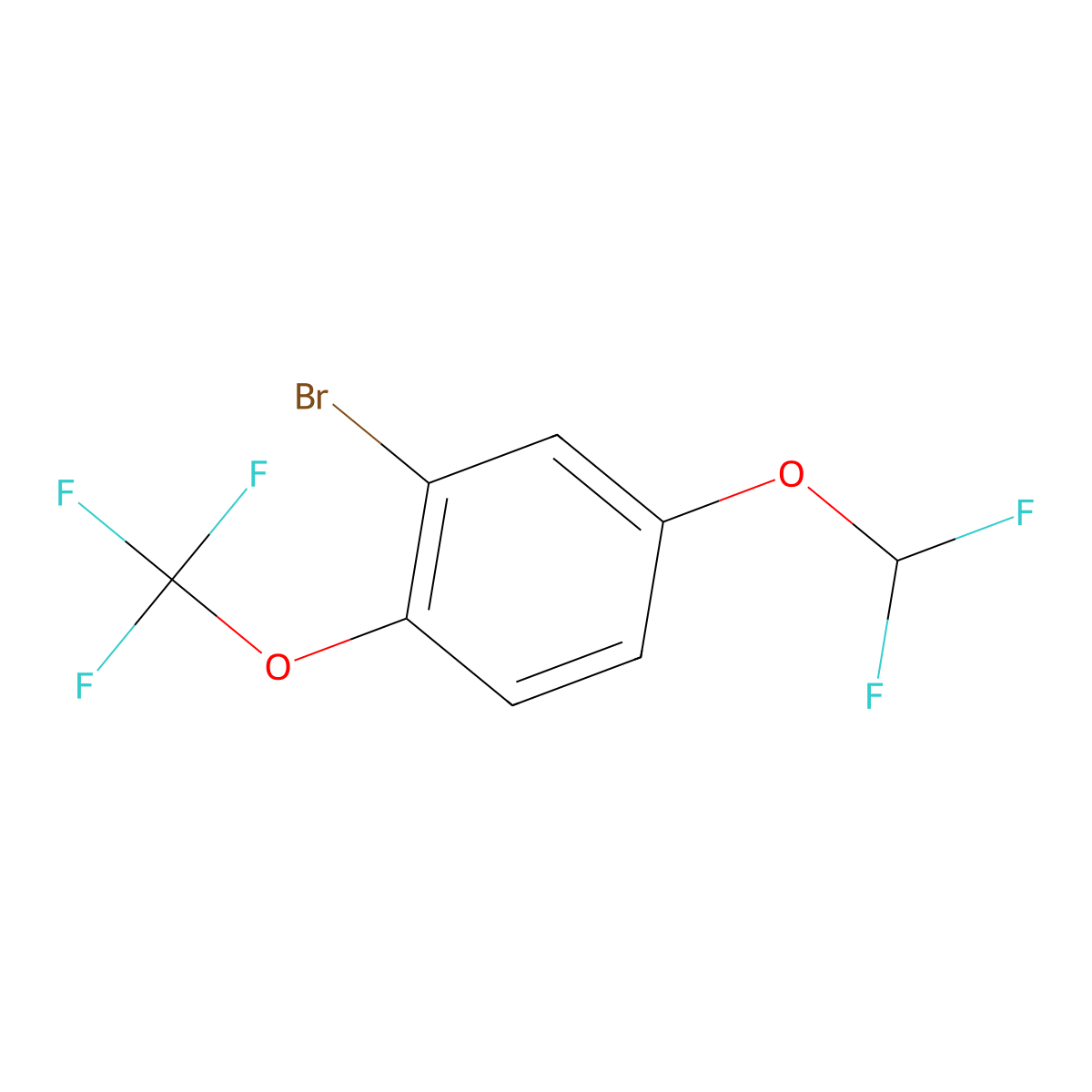 1-Bromo-5-difluoromethoxy-2-(trifluoromethoxy)benzene molecular structure, CAS 1804401-88-4