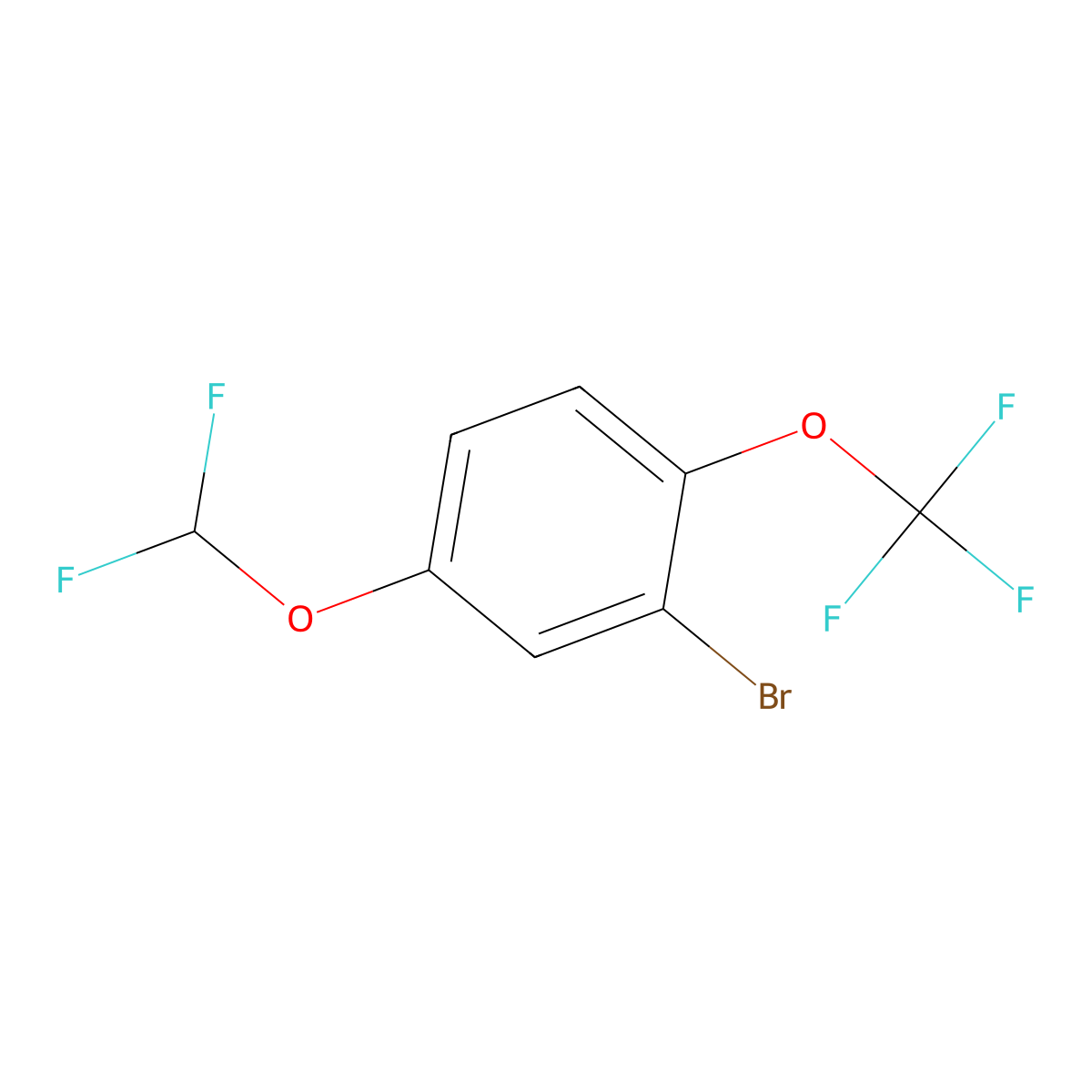 1-Bromo-5-difluoromethoxy-2-(trifluoromethoxy)benzene molecular structure, CAS 1804401-88-4