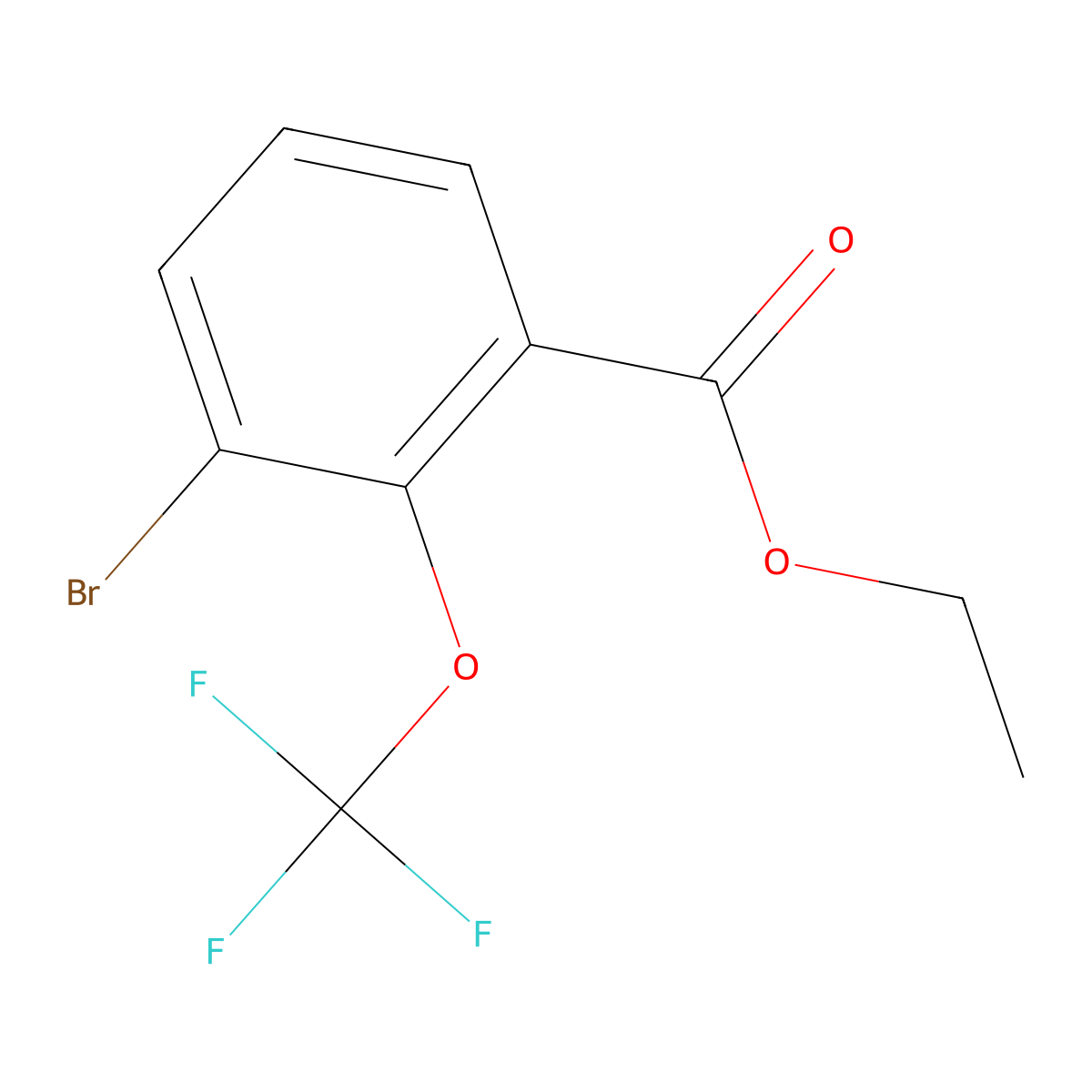 Ethyl 3-bromo-2-(trifluoromethoxy)benzoate molecular structure, CAS 1804402-87-6