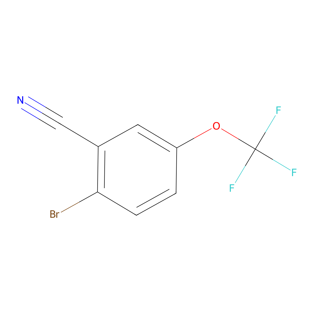 2-Bromo-5-(trifluoromethoxy)benzonitrile molecular structure, CAS 1804402-93-4
