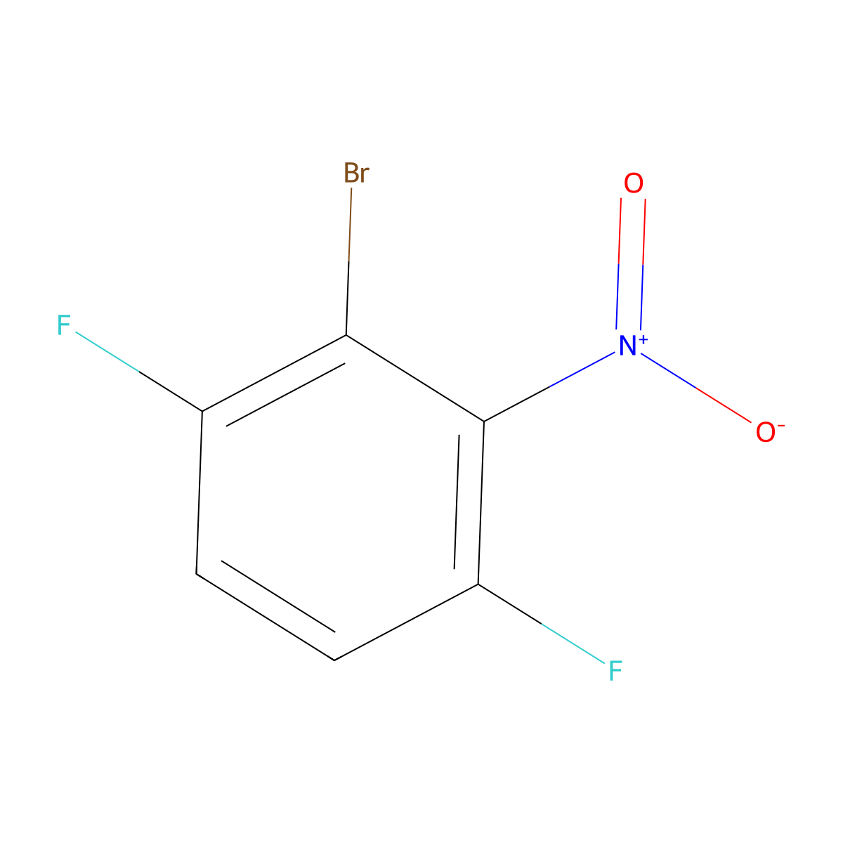 2-Bromo-1,4-difluoro-3-nitrobenzene molecular structure, CAS 1804402-94-5