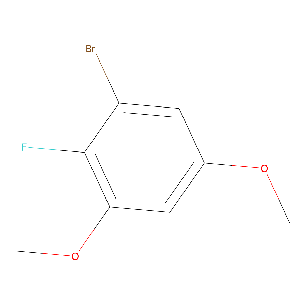 1-Bromo-2-fluoro-3,5-dimethoxybenzene molecular structure, CAS 1804403-69-7