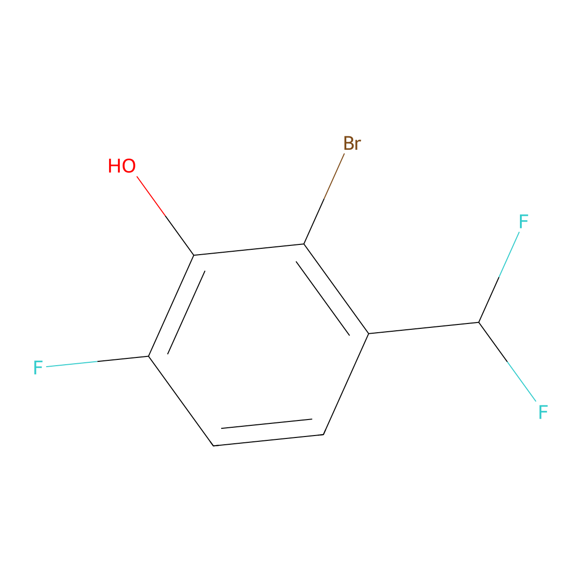 2-Bromo-3-(difluoromethyl)-6-fluorophenol molecular structure, CAS 1804404-62-3