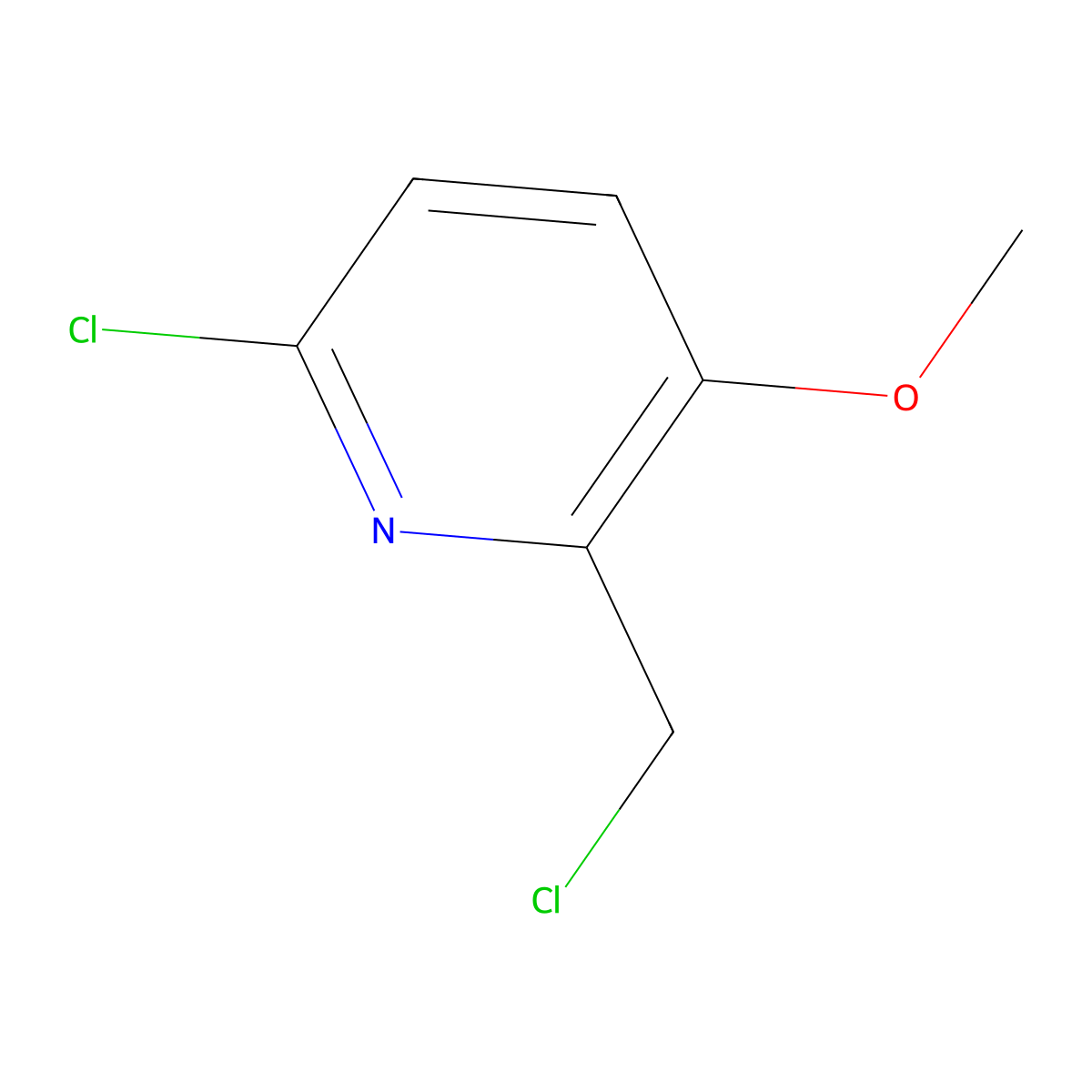 6-Chloro-2-(chloromethyl)-3-methoxypyridine molecular structure, CAS 1804405-30-8
