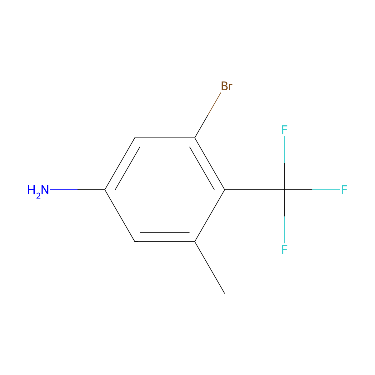 3-Bromo-5-methyl-4-(trifluoromethyl)aniline molecular structure, CAS 1804406-98-1