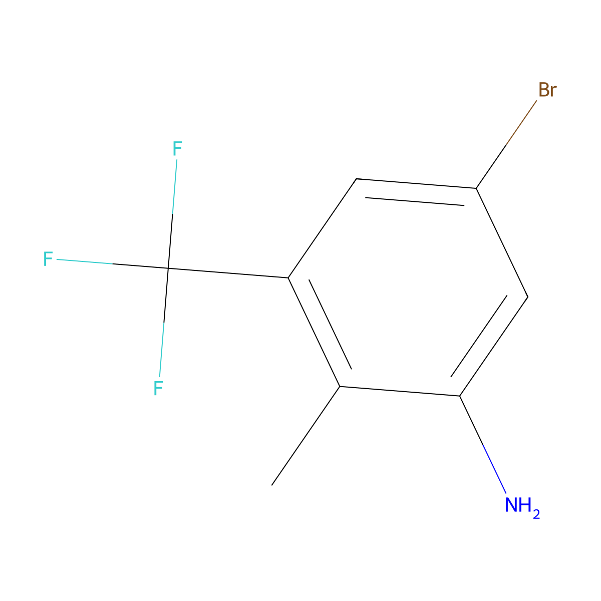 5-Bromo-2-methyl-3-(trifluoromethyl)aniline molecular structure, CAS 1804407-07-5