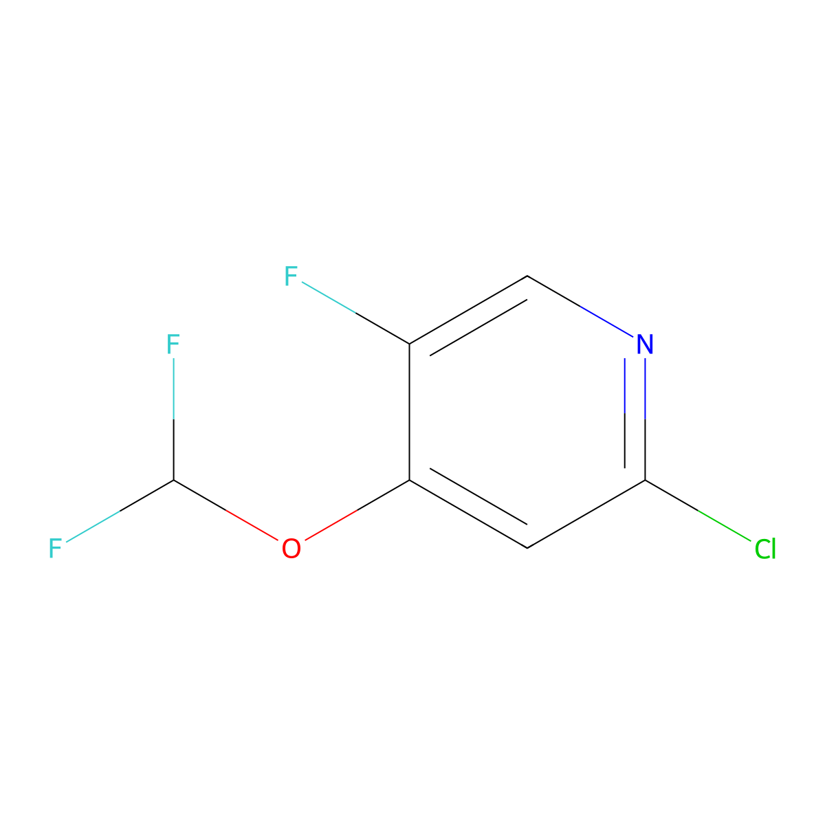 2-Chloro-4-(difluoromethoxy)-5-fluoropyridine molecular structure, CAS 1804407-84-8
