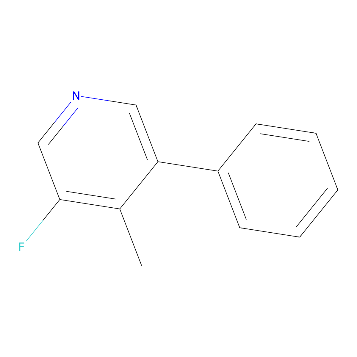 3-Fluoro-4-methyl-5-phenylpyridine molecular structure, CAS 1804408-10-3
