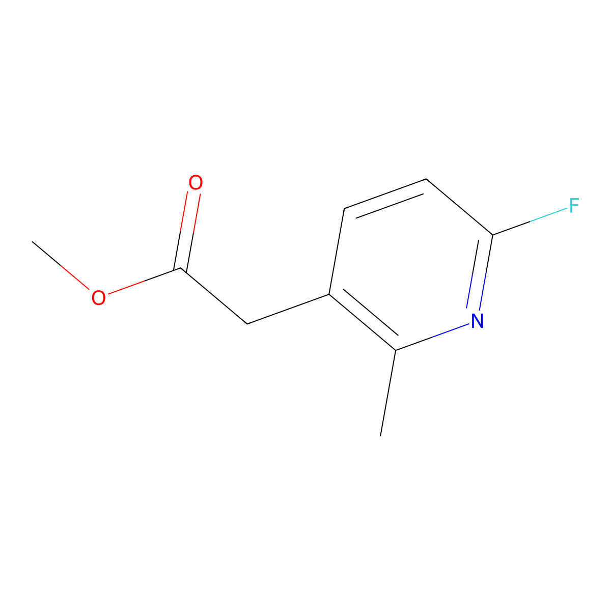 3-Pyridineacetic acid, 6-fluoro-2-methyl-, methyl ester molecular structure, CAS 1804408-48-7