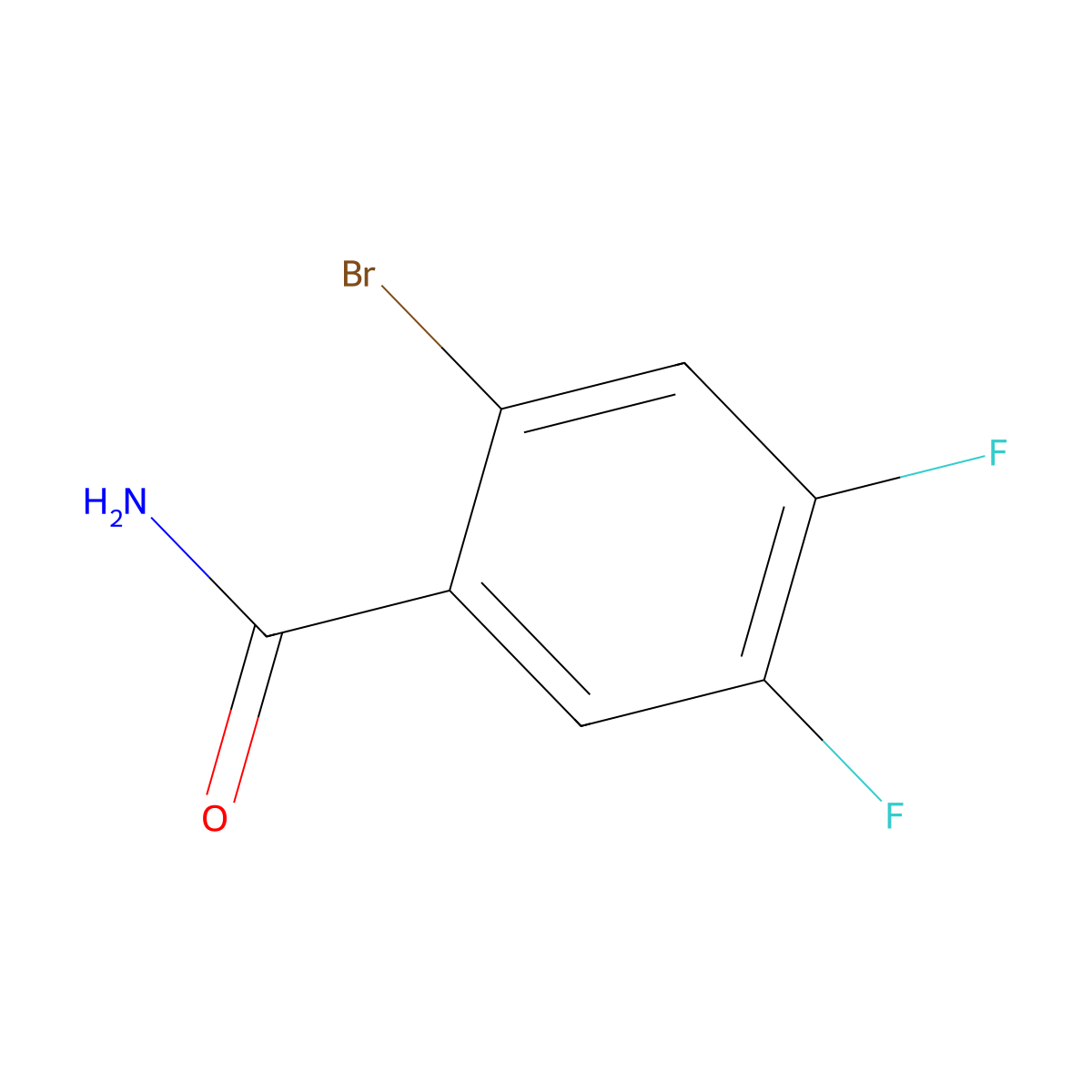 2-Bromo-4,5-difluorobenzamide molecular structure, CAS 1804408-73-8