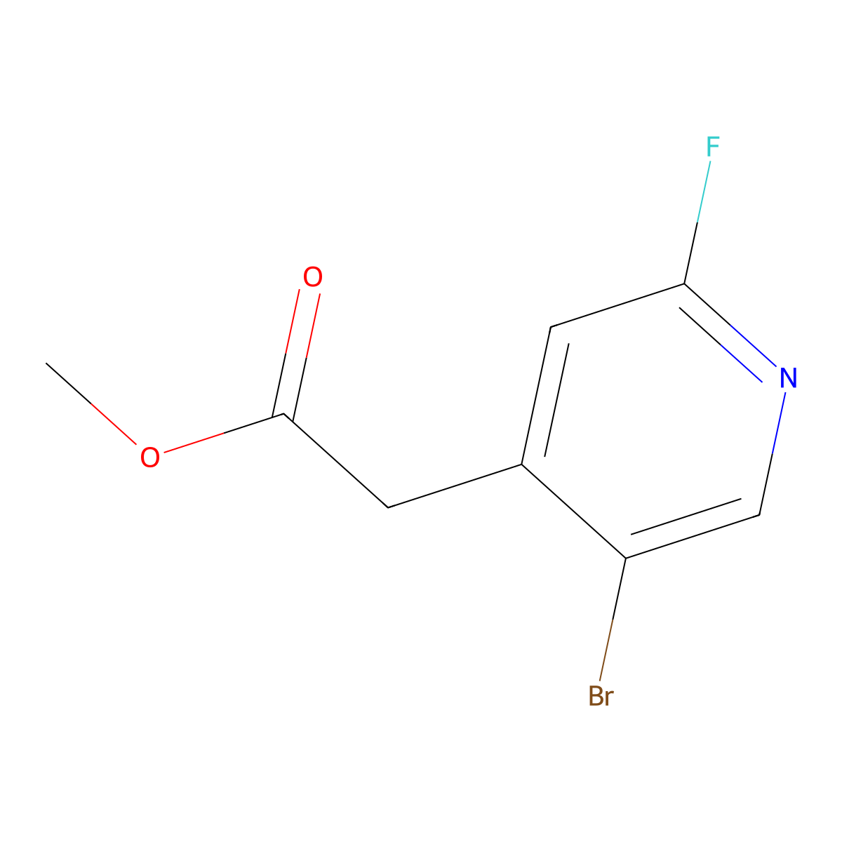 Methyl 2-(5-bromo-2-fluoropyridin-4-yl)acetate molecular structure, CAS 1804408-87-4