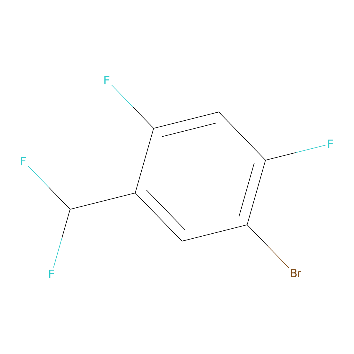 1-Bromo-5-(difluoromethyl)-2,4-difluorobenzene molecular structure, CAS 1804408-88-5
