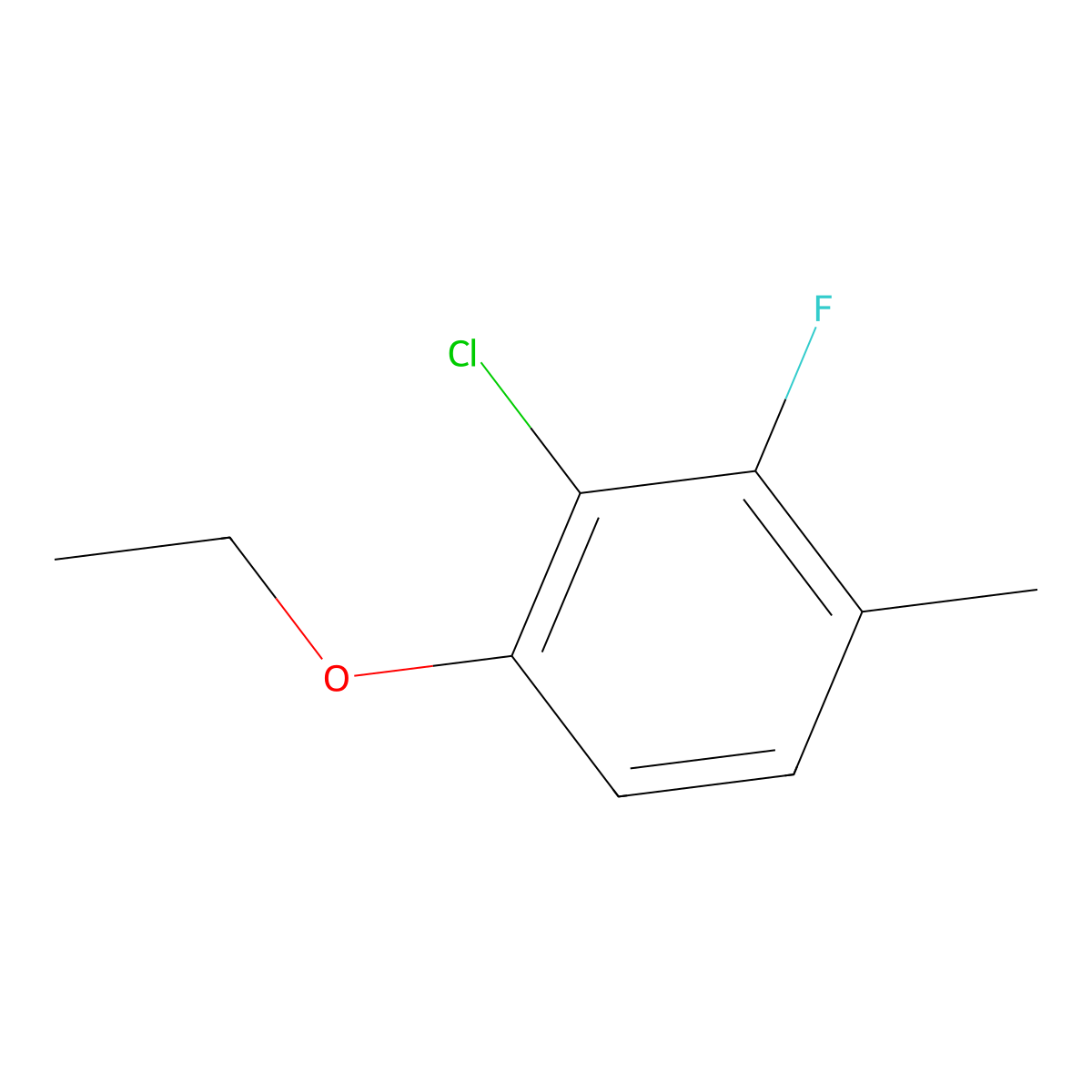 2-Chloro-1-ethoxy-3-fluoro-4-methylbenzene molecular structure, CAS 1804410-00-1