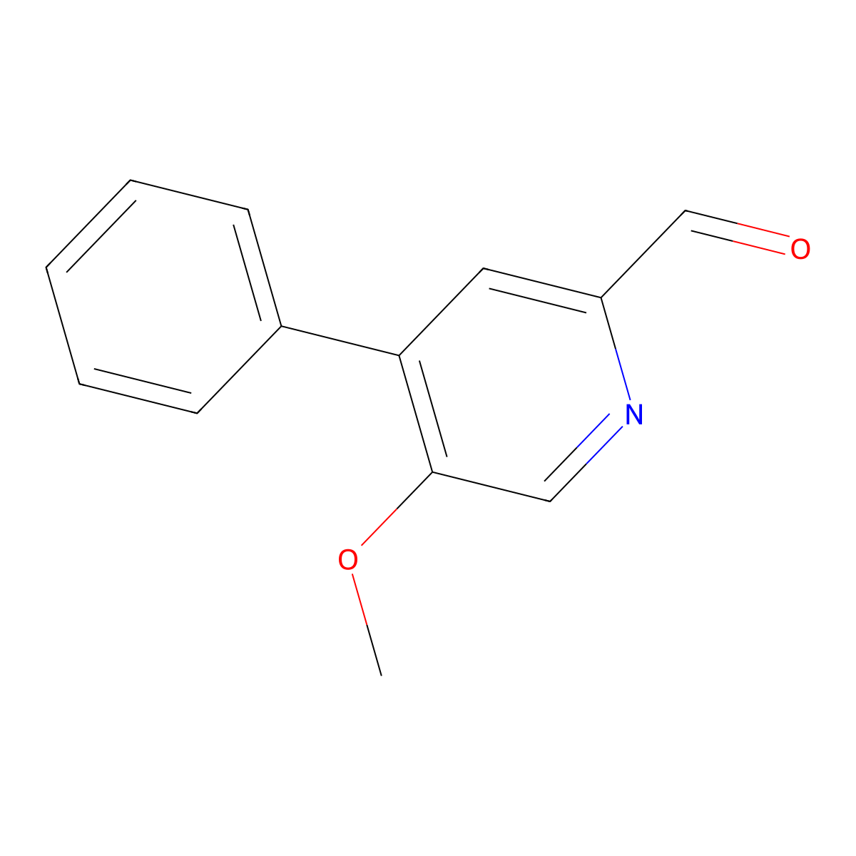 5-Methoxy-4-phenylpyridine-2-carbaldehyde molecular structure, CAS 1804410-01-2