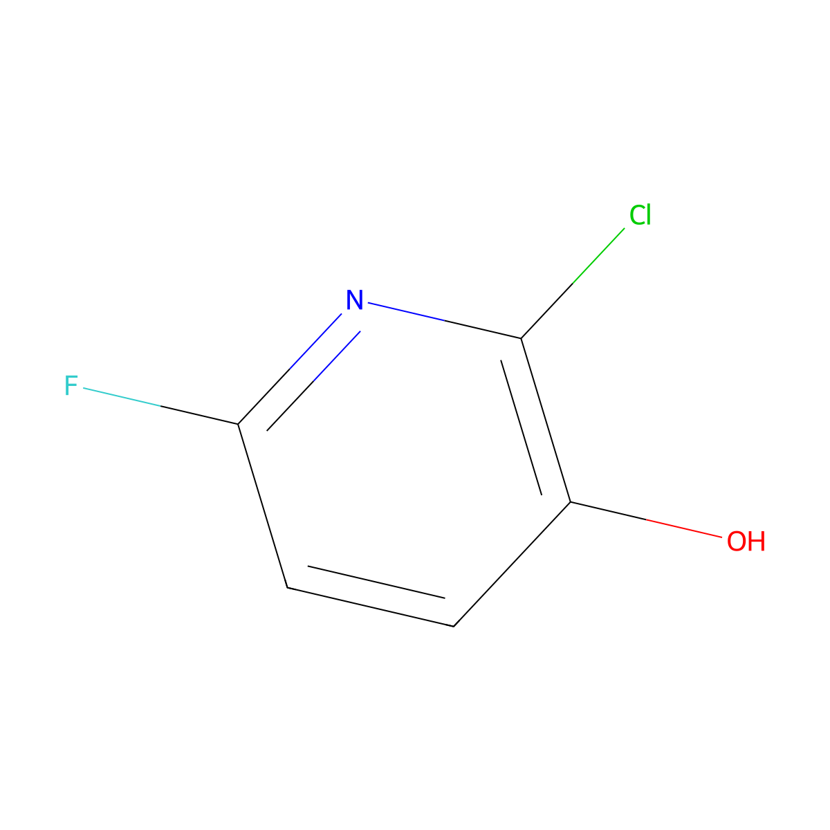 2-Chloro-6-fluoropyridin-3-ol molecular structure, CAS 1804410-36-3
