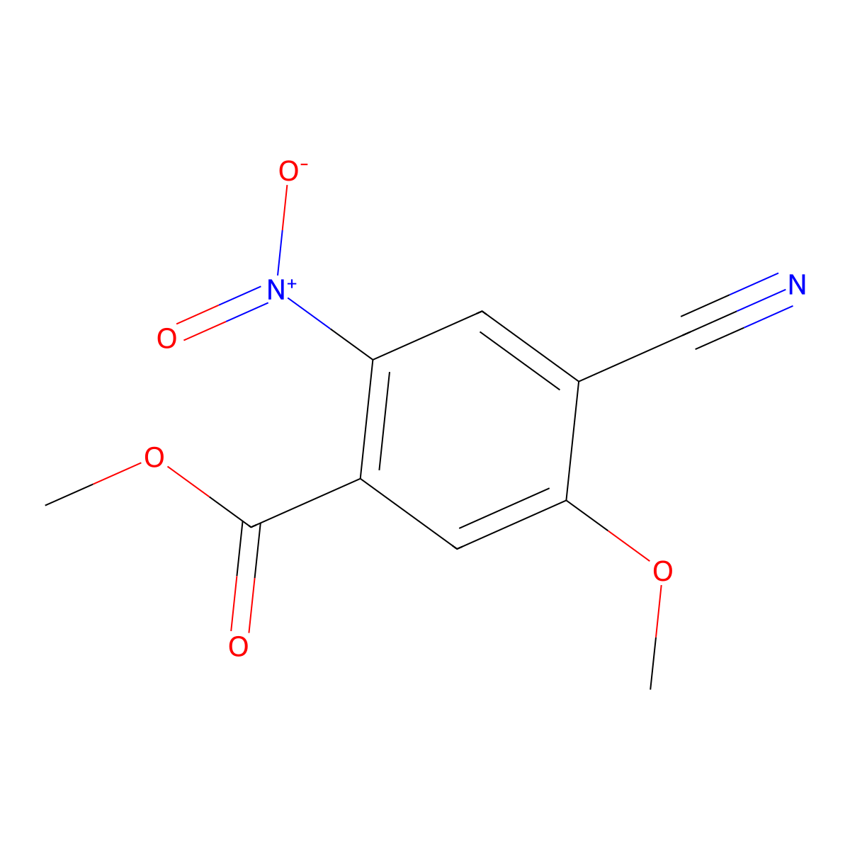 Methyl 4-cyano-5-methoxy-2-nitrobenzoate molecular structure, CAS 1804413-87-3