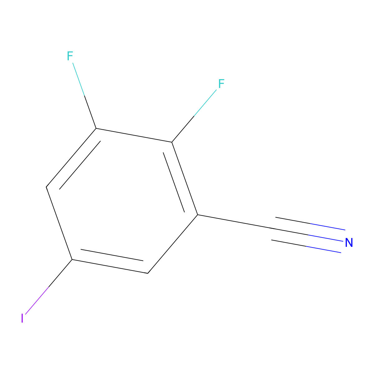 2,3-Difluoro-5-iodobenzonitrile molecular structure, CAS 1804415-57-3
