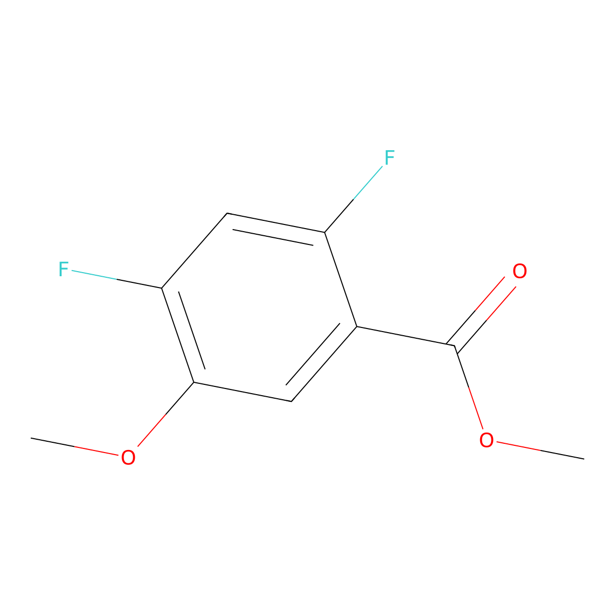 Methyl 2,4-difluoro-5-methoxybenzoate molecular structure, CAS 1804416-21-4