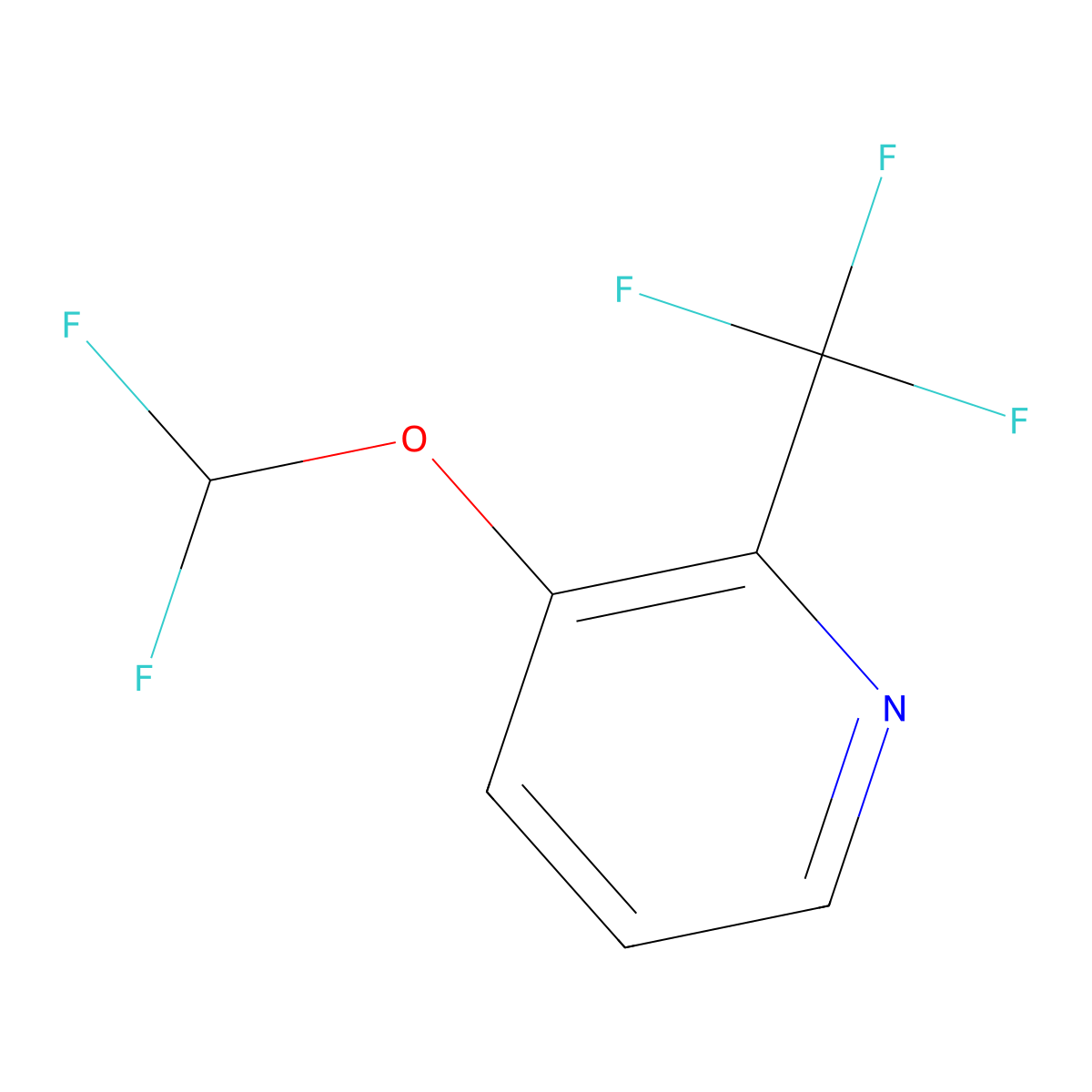3-Difluoromethoxy-2-(trifluoromethyl)pyridine molecular structure, CAS 1804416-66-7
