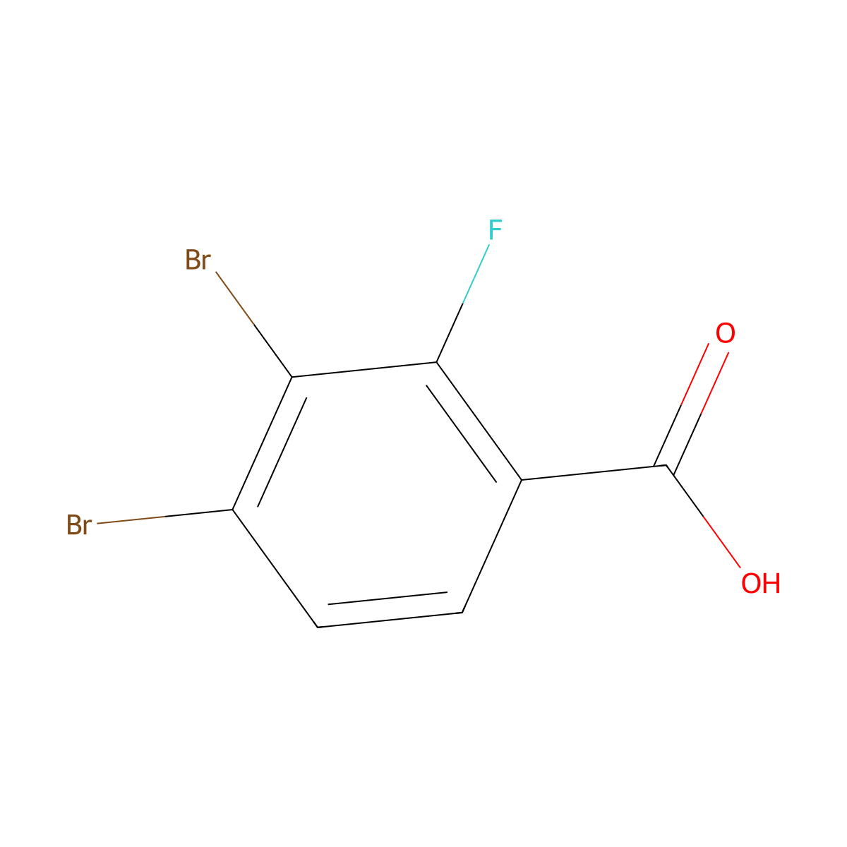 3,4-Dibromo-2-fluorobenzoic acid molecular structure, CAS 1804416-86-1
