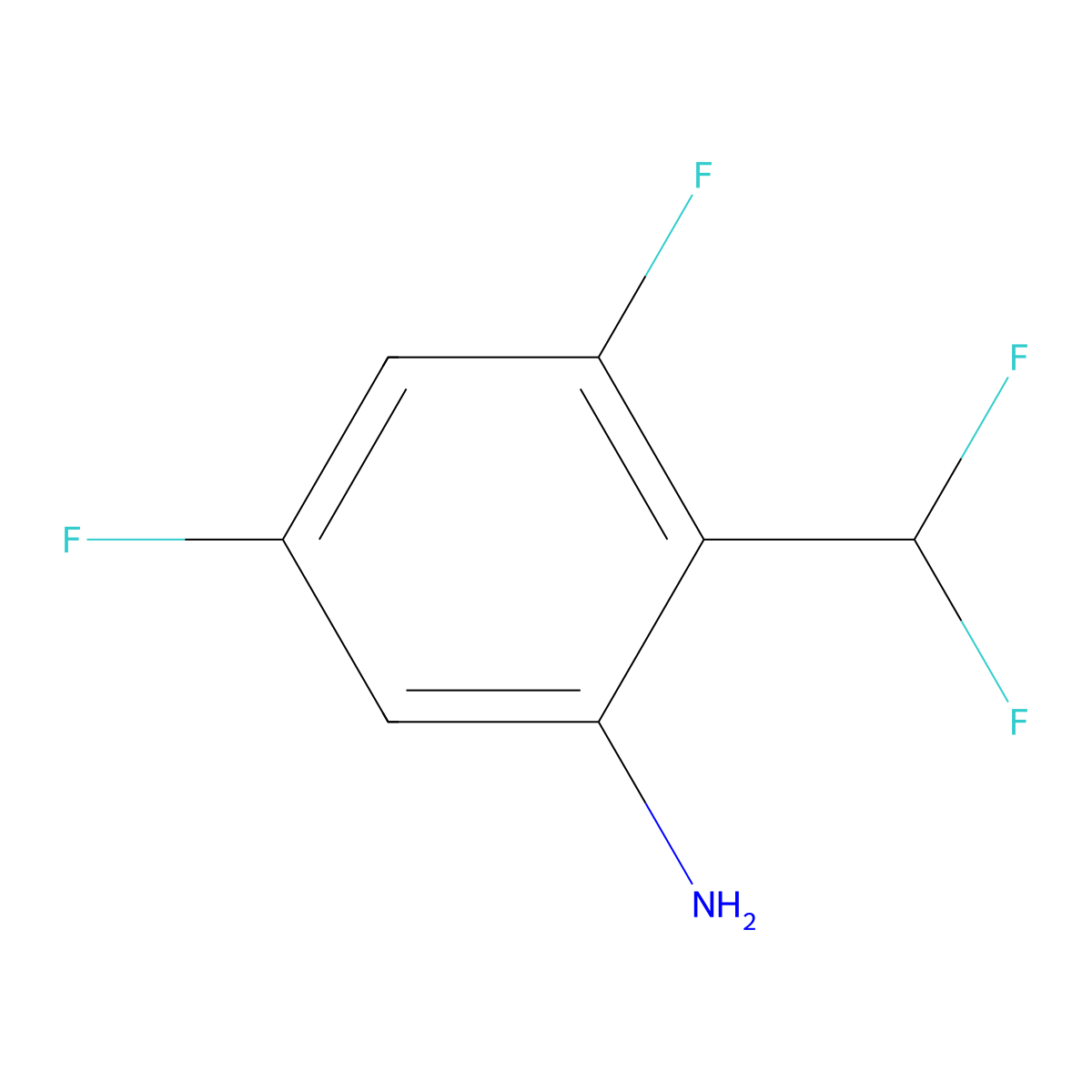 2-(Difluoromethyl)-3,5-difluoroaniline molecular structure, CAS 1804417-60-4