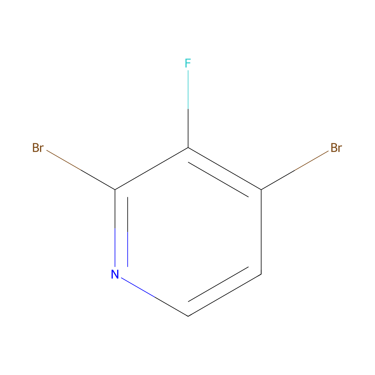 2,4-Dibromo-3-fluoropyridine molecular structure, CAS 1804419-14-4