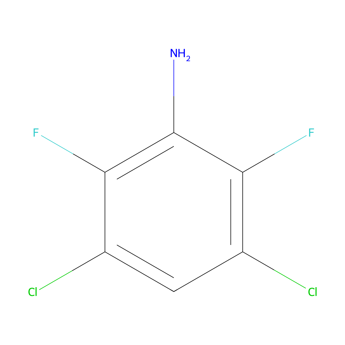 3,5-Dichloro-2,6-difluoroaniline molecular structure, CAS 1804420-45-8