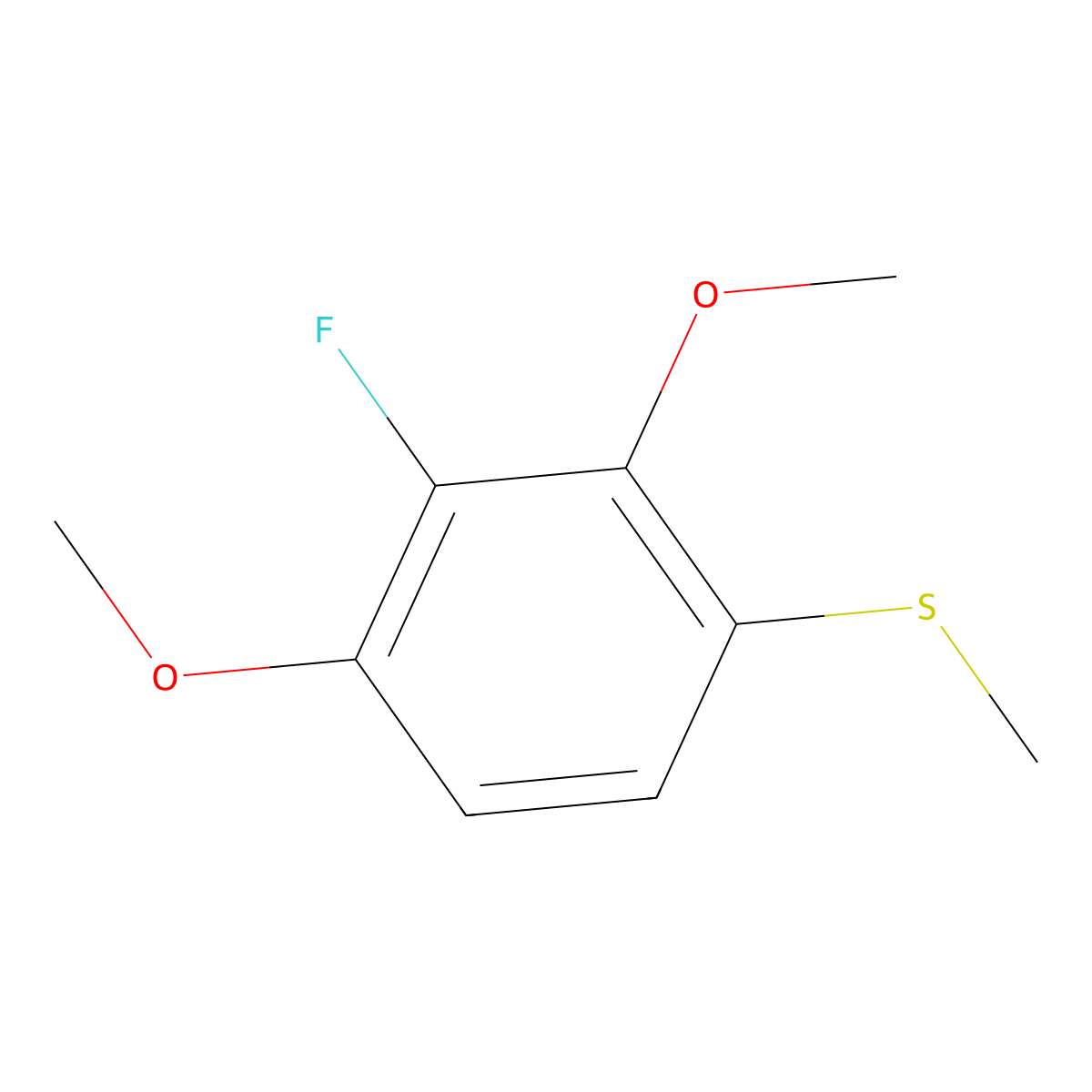 (3-Fluoro-2,4-dimethoxyphenyl)(methyl)sulfane molecular structure, CAS 1804420-92-5