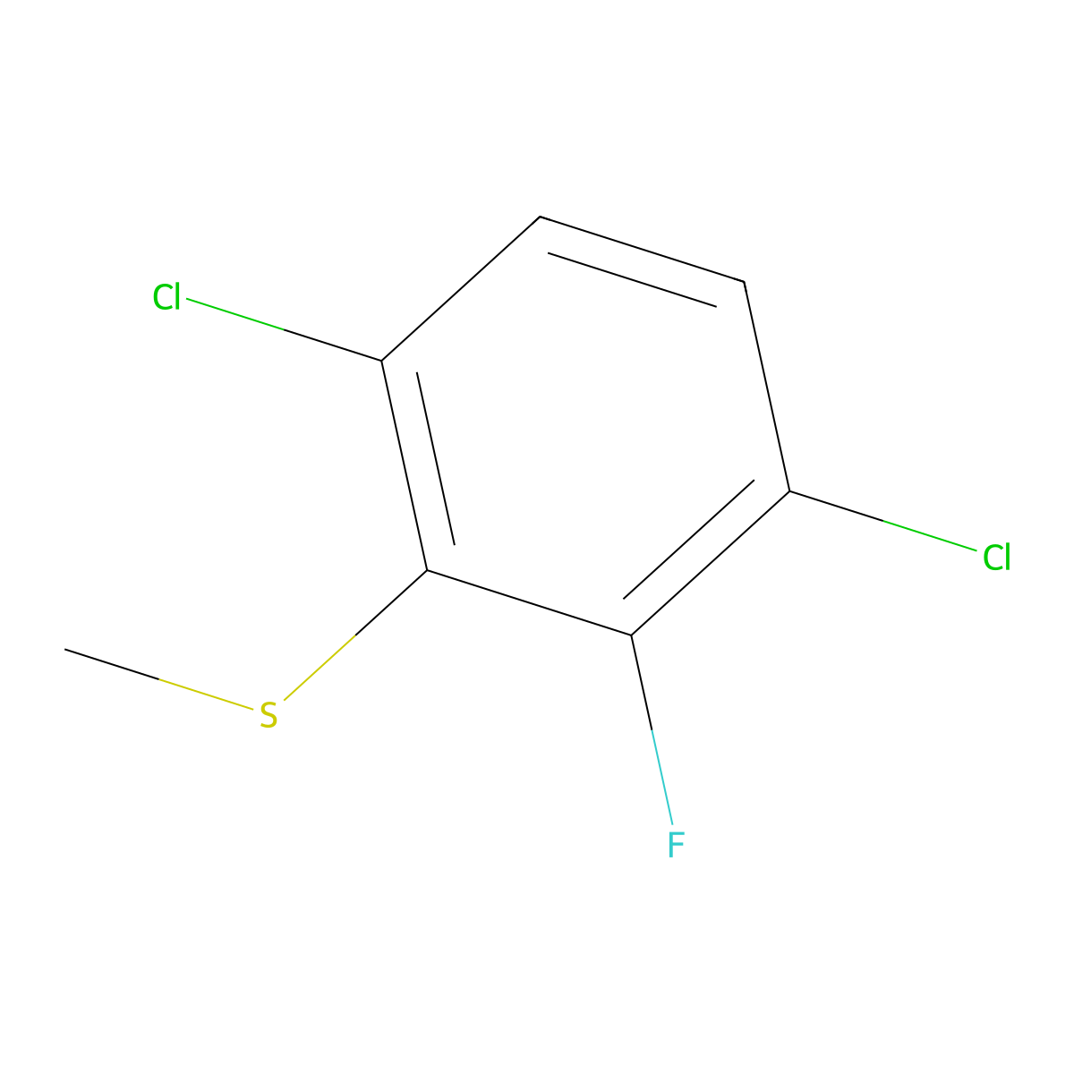 (3,6-Dichloro-2-fluorophenyl)(methyl)sulfane molecular structure, CAS 1804421-45-1