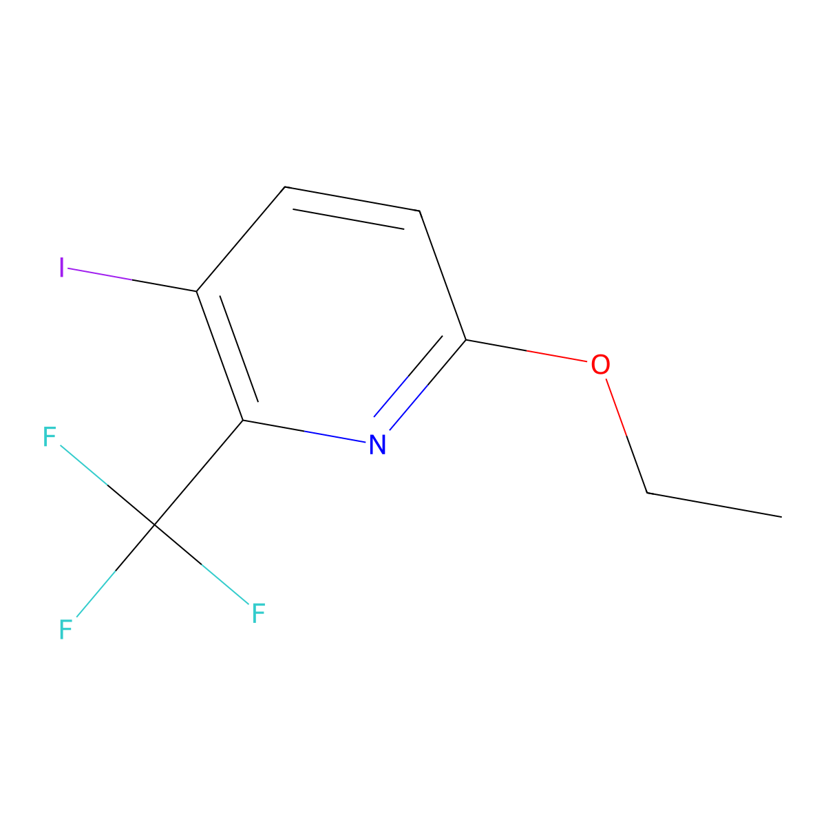 6-Ethoxy-3-iodo-2-(trifluoromethyl)pyridine molecular structure, CAS 1804433-01-9