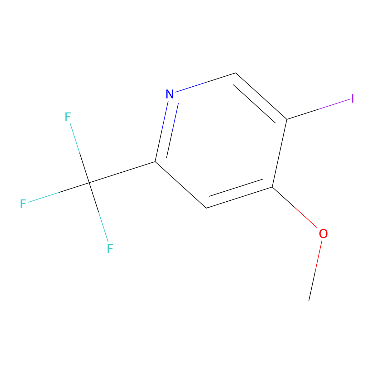 5-Iodo-4-methoxy-2-(trifluoromethyl)pyridine molecular structure, CAS 1804437-74-8