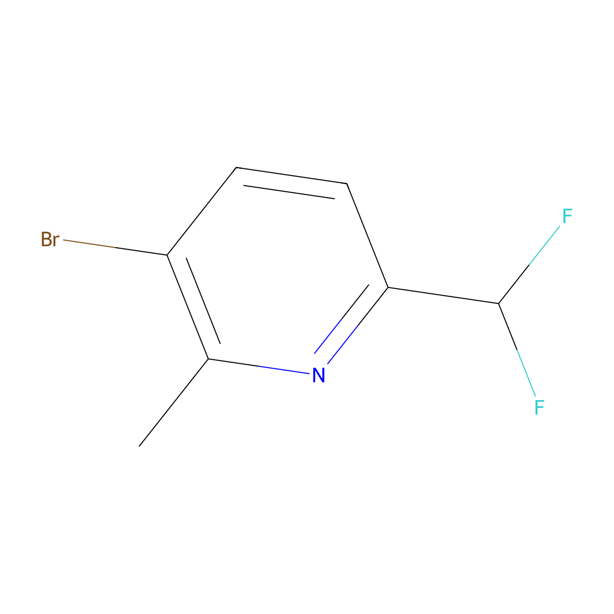 3-Bromo-6-(difluoromethyl)-2-methylpyridine molecular structure, CAS 1804440-60-5