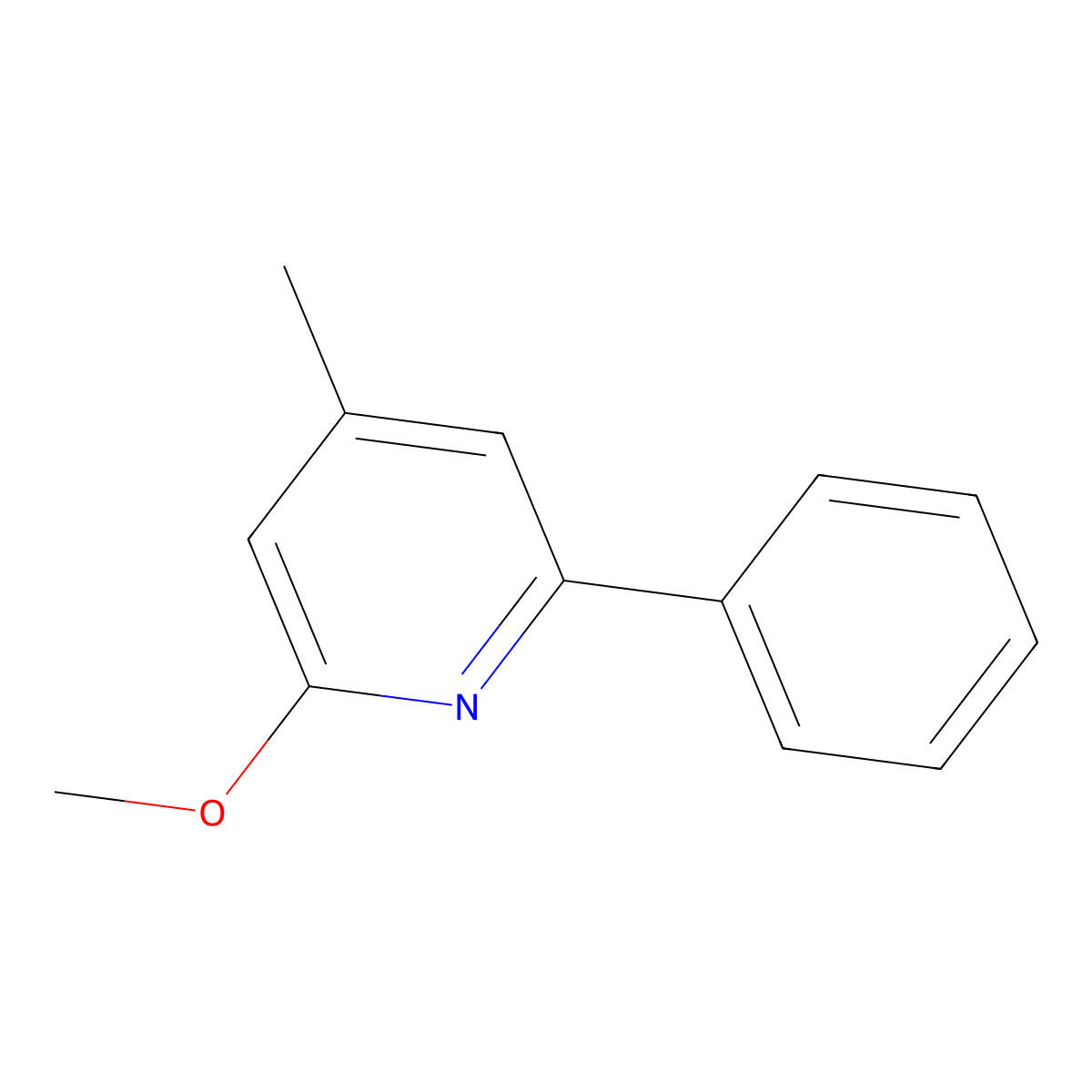 Pyridine, 2-methoxy-4-methyl-6-phenyl- molecular structure, CAS 1804442-28-1