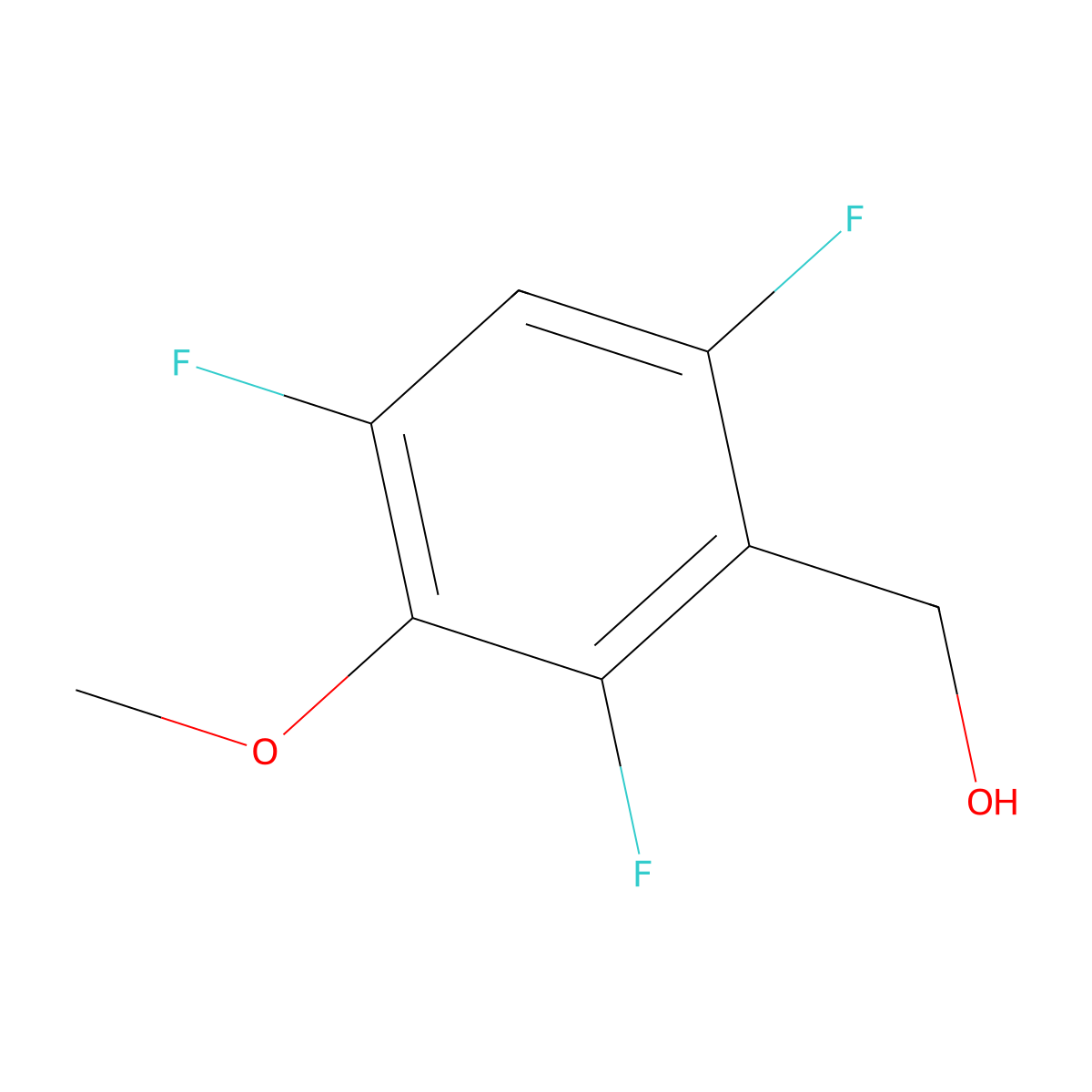 (2,4,6-Trifluoro-3-methoxyphenyl)methanol molecular structure, CAS 1804443-42-2
