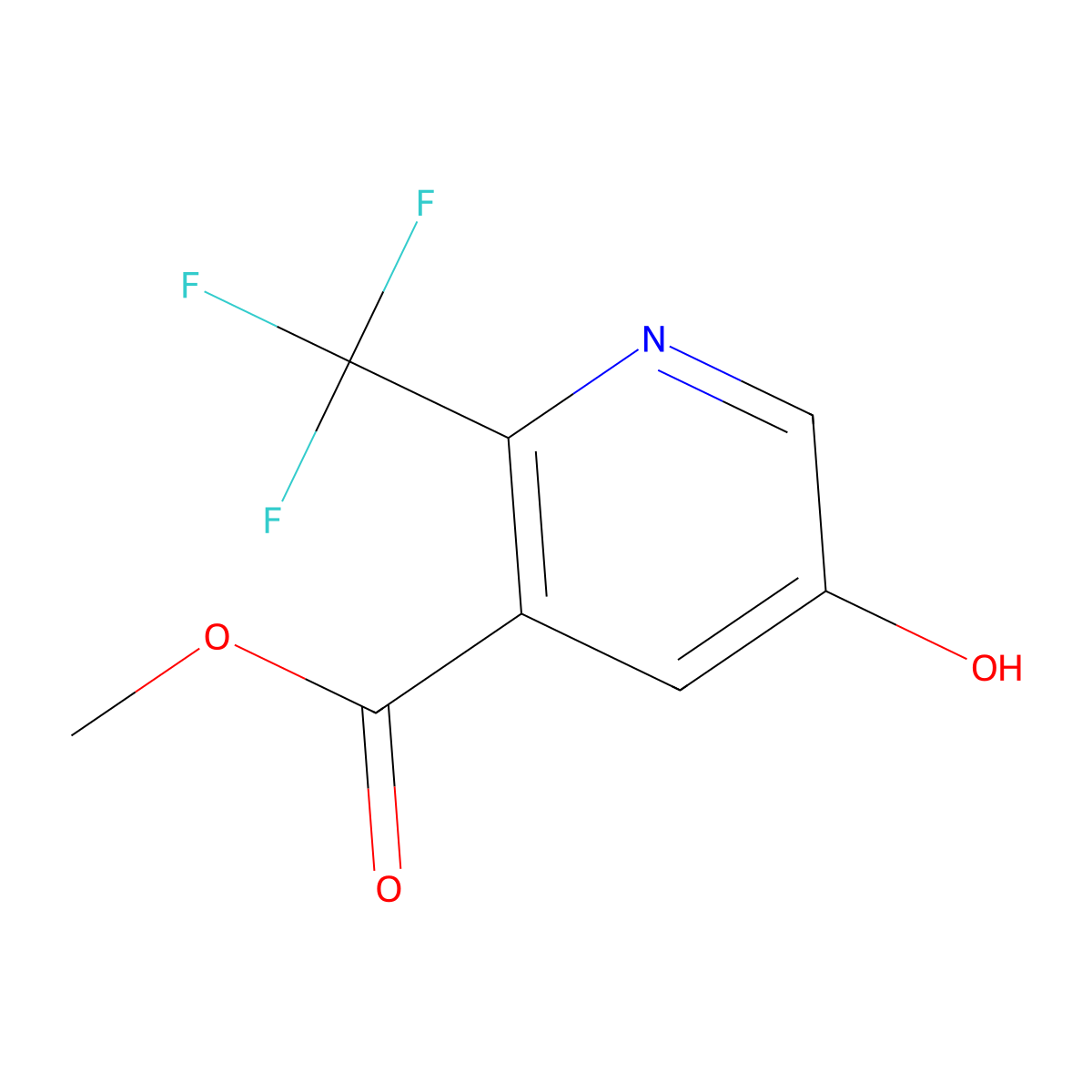 Methyl 5-hydroxy-2-(trifluoromethyl)pyridine-3-carboxylate molecular structure, CAS 1804445-97-3