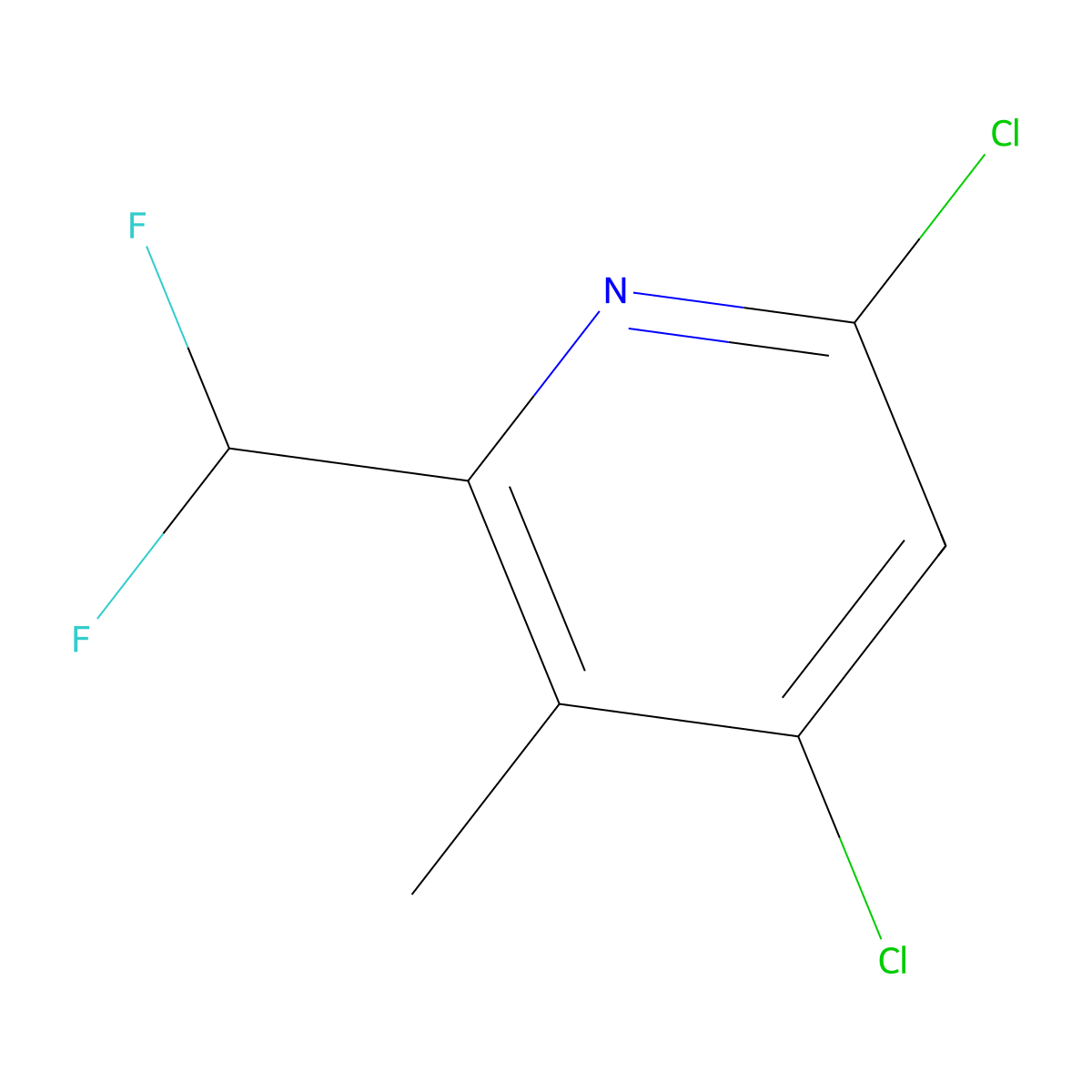 4,6-Dichloro-2-(difluoromethyl)-3-methylpyridine molecular structure, CAS 1804450-03-0