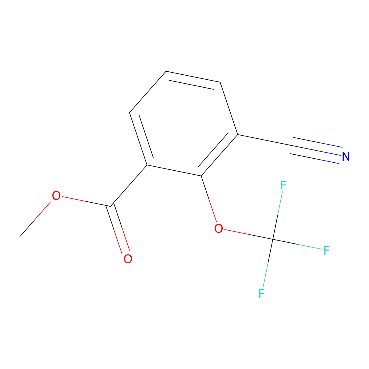 Methyl 3-cyano-2-(trifluoromethoxy)benzoate molecular structure, CAS 1804456-81-2