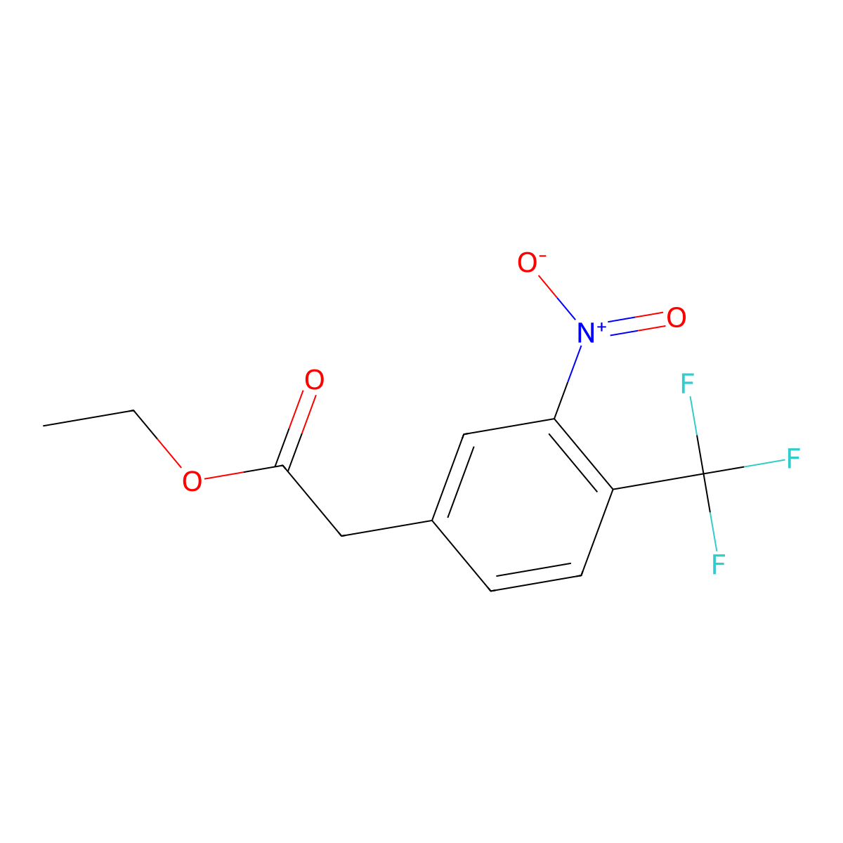 Ethyl 2-(3-nitro-4-(trifluoromethyl)phenyl)acetate molecular structure, CAS 1804461-04-8