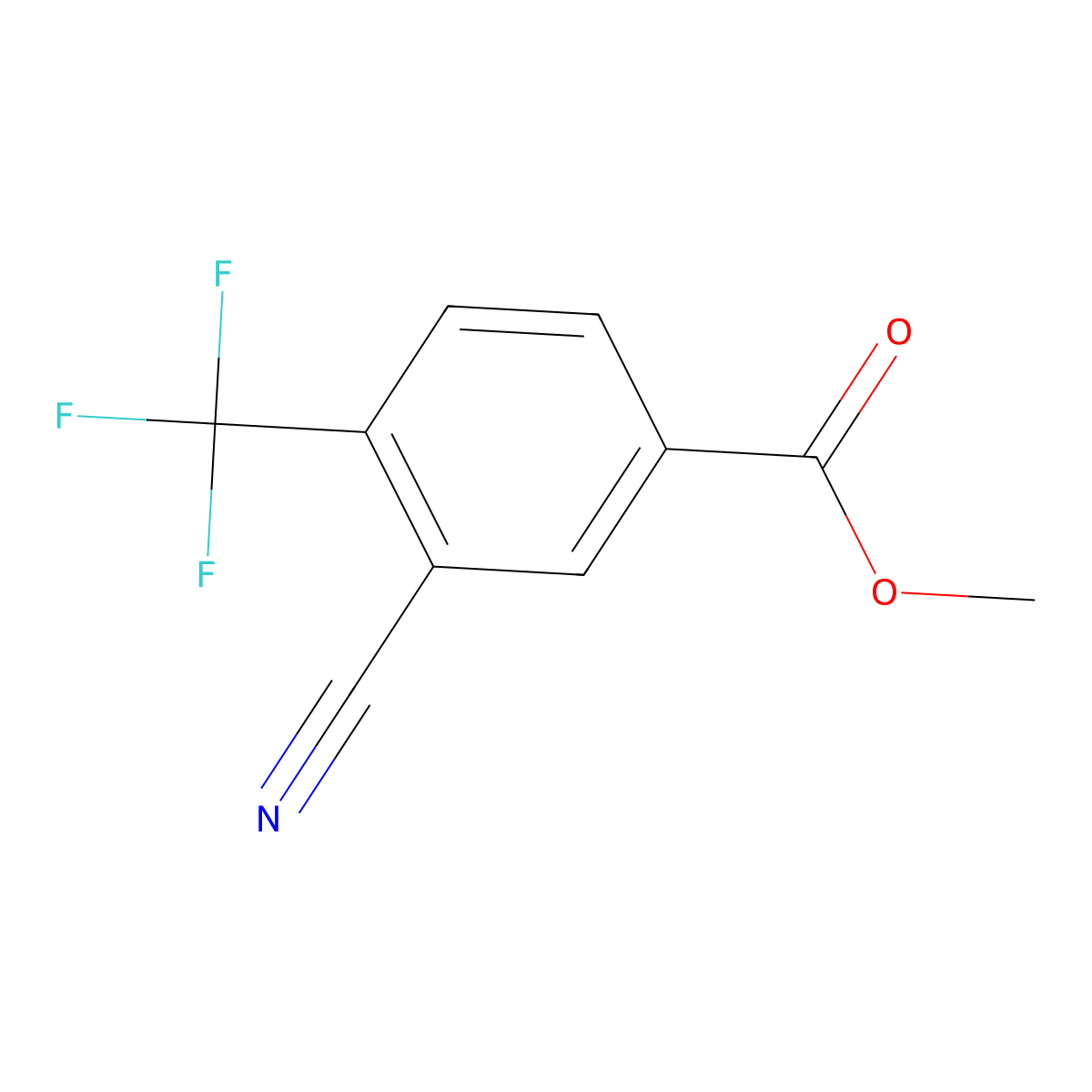 Methyl 3-cyano-4-(trifluoromethyl)benzoate molecular structure, CAS 1804461-29-7