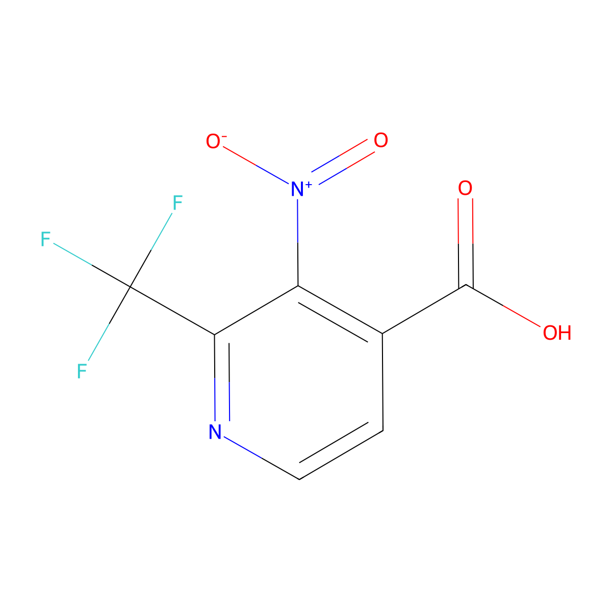 3-Nitro-2-(trifluoromethyl)pyridine-4-carboxylic acid molecular structure, CAS 1804461-45-7